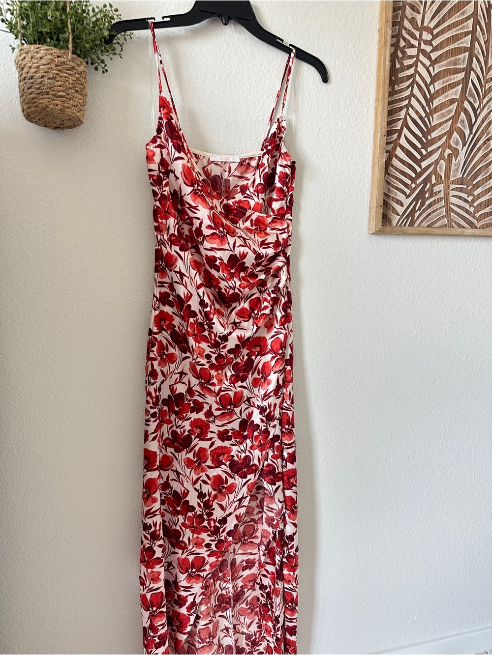 Shasa Red and White Floral Slip Maxi Dress